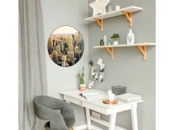 Online Banjado Magnettafel Rund Größe 47cm Magnetwand Schwarz Aus Metall Magnetpinnwand Pinnwand Motiv New York City