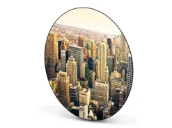 Online Banjado Magnettafel Rund Größe 47cm Magnetwand Schwarz Aus Metall Magnetpinnwand Pinnwand Motiv New York City