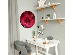 Banjado Magnettafel Rund Größe 47cm Magnetwand Schwarz Aus Metall Magnetpinnwand Pinnwand Motiv Rote Dahlien