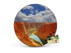 Banjado Magnettafel Rund Größe 47cm Magnetwand Schwarz Aus Metall Magnetpinnwand Pinnwand Motiv Grand Canyon