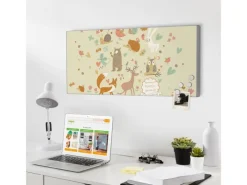Clearance Banjado Magnettafel 78x37cm Magnetwand Silber Aus Metall Magnetpinnwand Pinnwand Inkl. 4 Magnete Motiv Waldtiere