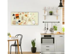 Clearance Banjado Magnettafel 78x37cm Magnetwand Silber Aus Metall Magnetpinnwand Pinnwand Inkl. 4 Magnete Motiv Waldtiere