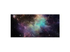 Banjado Magnettafel 78x37cm Magnetwand Silber Aus Metall Magnetpinnwand Pinnwand Inkl. 4 Magnete Motiv Im Weltall 2