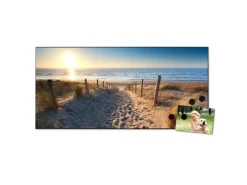 Banjado Magnettafel 78x37cm Magnetwand Schwarz Aus Metall Magnetpinnwand Pinnwand Inkl. 4 Magnete Motiv Nordseestrand