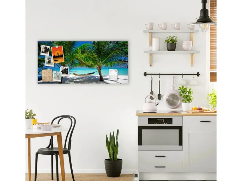 Best Banjado Magnettafel 78x37cm Magnetwand Silber Aus Metall Magnetpinnwand Pinnwand Inkl. 4 Magnete Motiv Strand