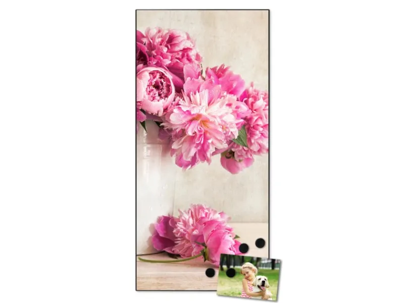 Online Banjado Magnettafel 37x78cm Magnetwand Schwarz Aus Metall Magnetpinnwand Pinnwand Inkl. 4 Magnete Motiv Pfingstrose