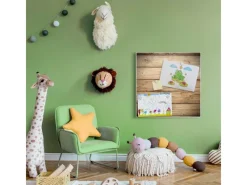 Banjado Magnettafel 50x50cm Magnetwand Weiß Aus Metall Magnetpinnwand Pinnwand Inkl. 4 Magnete Motiv Holzplanken