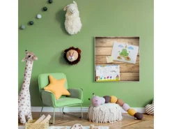 Banjado Magnettafel 50x50cm Magnetwand Weiß Aus Metall Magnetpinnwand Pinnwand Inkl. 4 Magnete Motiv Holzplanken