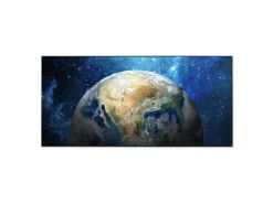 Banjado Magnettafel 78x37cm Magnetwand Schwarz Aus Metall Magnetpinnwand Pinnwand Inkl. 4 Magnete Motiv Erdkugel