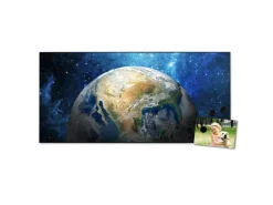 Banjado Magnettafel 78x37cm Magnetwand Schwarz Aus Metall Magnetpinnwand Pinnwand Inkl. 4 Magnete Motiv Erdkugel