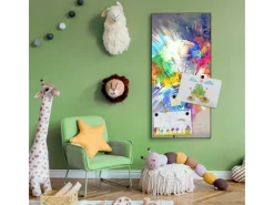 Banjado Magnettafel 37x78cm Magnetwand Schwarz Aus Metall Magnetpinnwand Pinnwand Inkl. 4 Magnete Motiv Idee