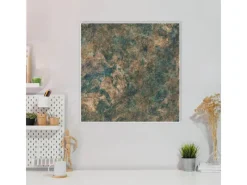 Banjado Magnettafel 50x50cm Magnetwand Weiß Aus Metall Magnetpinnwand Pinnwand Inkl. 4 Magnete Motiv Kupfer Patina