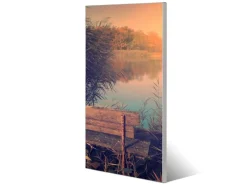 Banjado Magnettafel 37x78cm Magnetwand Silber Aus Metall Magnetpinnwand Pinnwand Inkl. 4 Magnete Motiv Bank Am See