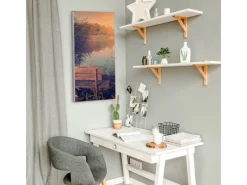 Banjado Magnettafel 37x78cm Magnetwand Silber Aus Metall Magnetpinnwand Pinnwand Inkl. 4 Magnete Motiv Bank Am See