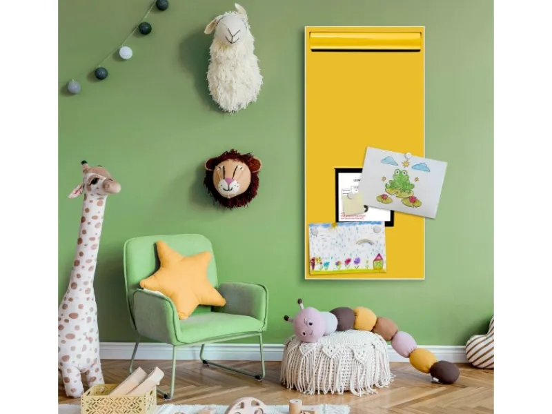 Best Banjado Magnettafel 37x78cm Magnetwand Weiß Aus Metall Magnetpinnwand Pinnwand Inkl. 4 Magnete Motiv Briefkasten Gelb