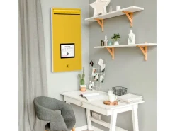 Best Banjado Magnettafel 37x78cm Magnetwand Weiß Aus Metall Magnetpinnwand Pinnwand Inkl. 4 Magnete Motiv Briefkasten Gelb