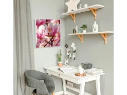 Best Banjado Magnettafel 50x50cm Magnetwand Weiß Aus Metall Magnetpinnwand Pinnwand Inkl. 4 Magnete Motiv Magnolia