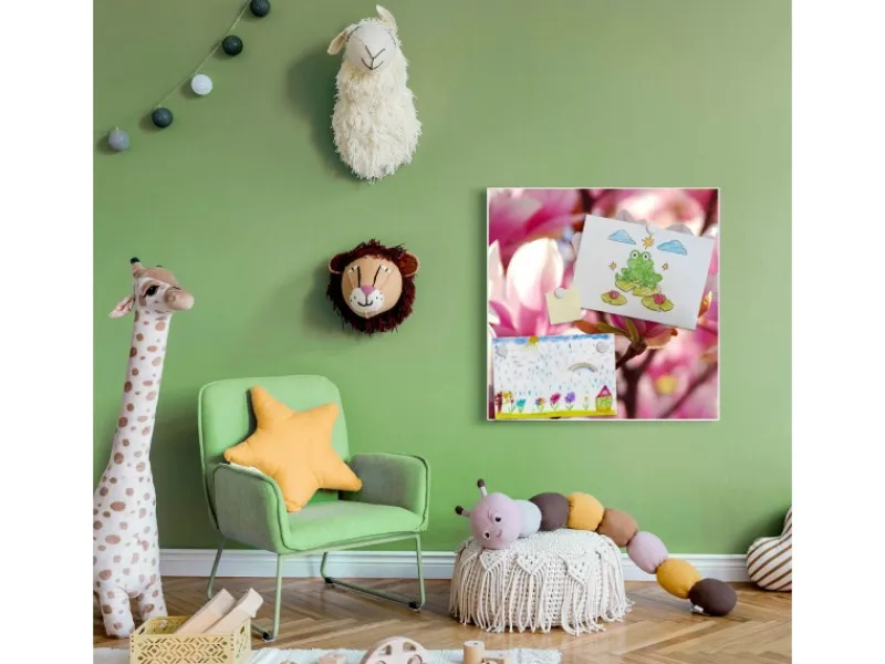 Best Banjado Magnettafel 50x50cm Magnetwand Weiß Aus Metall Magnetpinnwand Pinnwand Inkl. 4 Magnete Motiv Magnolia