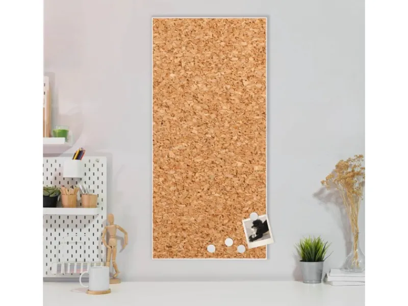Clearance Banjado Magnettafel 37x78cm Magnetwand Weiß Aus Metall Magnetpinnwand Pinnwand Inkl. 4 Magnete Motiv Kork