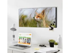 Hot Banjado Magnettafel 78x37cm Magnetwand Schwarz Aus Metall Magnetpinnwand Pinnwand Inkl. 4 Magnete Motiv Fuchs