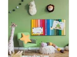 Banjado Magnettafel 78x37cm Magnetwand Schwarz Aus Metall Magnetpinnwand Pinnwand Inkl. 4 Magnete Motiv Regenbogenfarben