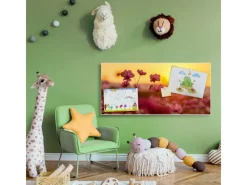 Banjado Magnettafel 78x37cm Magnetwand Weiß Aus Metall Magnetpinnwand Pinnwand Inkl. 4 Magnete Motiv Cosmea Feld