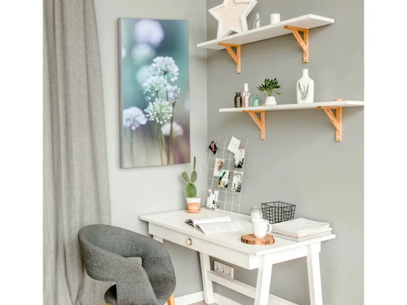 New Banjado Magnettafel 37x78cm Magnetwand Silber Aus Metall Magnetpinnwand Pinnwand Inkl. 4 Magnete Motiv Lauchblüte