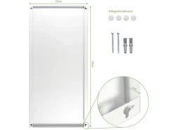 Banjado Magnettafel 37x78cm Magnetwand Weiß Aus Metall Magnetpinnwand Pinnwand Inkl. 4 Magnete Motiv Versteckte Bucht