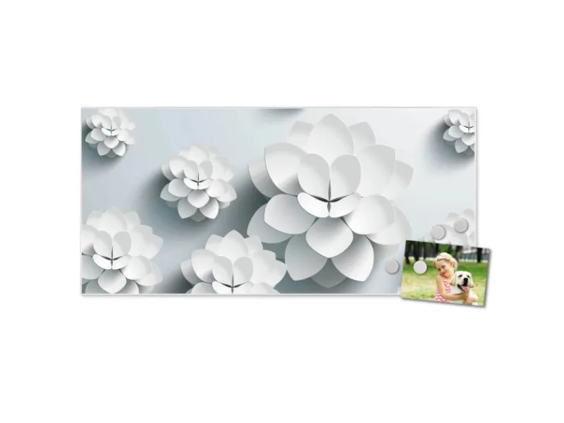 Best Banjado Magnettafel 78x37cm Magnetwand Weiß Aus Metall Magnetpinnwand Pinnwand Inkl. 4 Magnete Motiv Papier Lotus