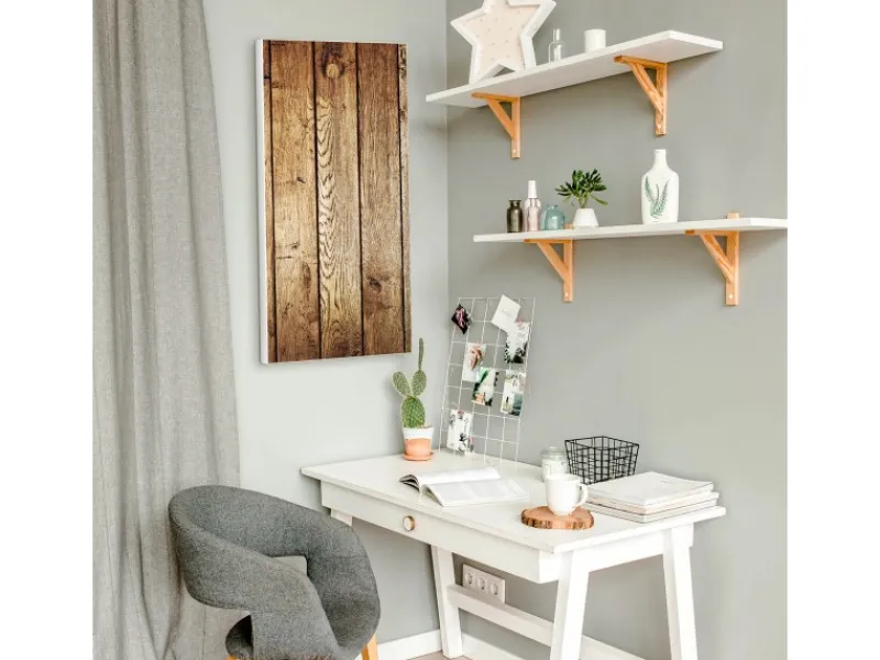 Sale Banjado Magnettafel 37x78cm Magnetwand Weiß Aus Metall Magnetpinnwand Pinnwand Inkl. 4 Magnete Motiv Geöltes Holz