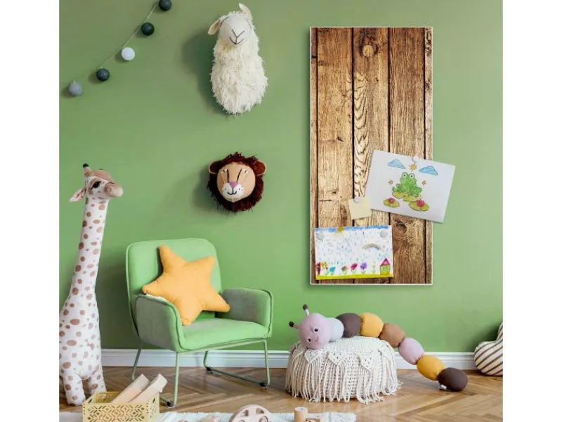 Sale Banjado Magnettafel 37x78cm Magnetwand Weiß Aus Metall Magnetpinnwand Pinnwand Inkl. 4 Magnete Motiv Geöltes Holz