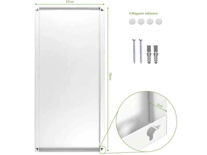 Sale Banjado Magnettafel 37x78cm Magnetwand Weiß Aus Metall Magnetpinnwand Pinnwand Inkl. 4 Magnete Motiv Geöltes Holz