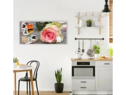Sale Banjado Magnettafel 78x37cm Magnetwand Weiß Aus Metall Magnetpinnwand Pinnwand Inkl. 4 Magnete Motiv Rosa Rose