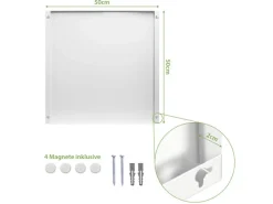 Hot Banjado Magnettafel 50x50cm Magnetwand Weiß Aus Metall Magnetpinnwand Pinnwand Inkl. 4 Magnete Motiv Weiße Kirschblüten