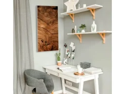 Banjado Magnettafel 37x78cm Magnetwand Silber Aus Metall Magnetpinnwand Pinnwand Inkl. 4 Magnete Motiv Trockenes Holz