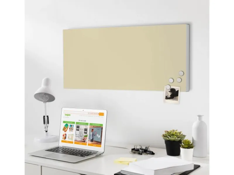 Best Banjado Magnettafel 78x37cm Magnetwand Weiß Aus Metall Magnetpinnwand Pinnwand Inkl. 4 Magnete Motiv Beige