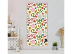 Banjado Magnettafel 37x78cm Magnetwand Weiß Aus Metall Magnetpinnwand Pinnwand Inkl. 4 Magnete Motiv Rosa Kelch Hell