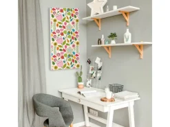 Banjado Magnettafel 37x78cm Magnetwand Weiß Aus Metall Magnetpinnwand Pinnwand Inkl. 4 Magnete Motiv Rosa Kelch Hell