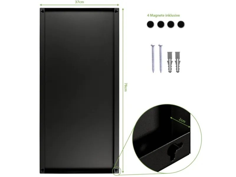 Best Banjado Magnettafel 37x78cm Magnetwand Schwarz Aus Metall Magnetpinnwand Pinnwand Inkl. 4 Magnete Motiv Rose