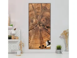 Outlet Banjado Magnettafel 37x78cm Magnetwand Schwarz Aus Metall Magnetpinnwand Pinnwand Inkl. 4 Magnete Motiv Jahresringe