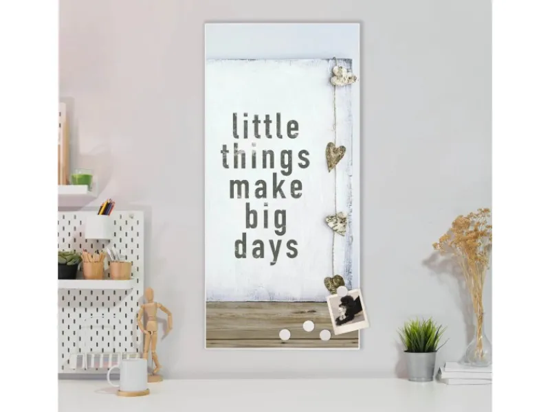 New Banjado Magnettafel 37x78cm Magnetwand Weiß Aus Metall Magnetpinnwand Pinnwand Inkl. 4 Magnete Motiv Little Things