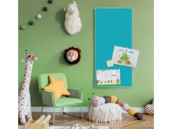 Banjado Magnettafel 37x78cm Magnetwand Weiß Aus Metall Magnetpinnwand Pinnwand Inkl. 4 Magnete Motiv Türkis