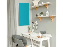 Banjado Magnettafel 37x78cm Magnetwand Weiß Aus Metall Magnetpinnwand Pinnwand Inkl. 4 Magnete Motiv Türkis