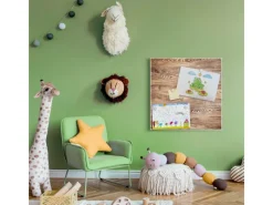 Banjado Magnettafel 50x50cm Magnetwand Weiß Aus Metall Magnetpinnwand Pinnwand Inkl. 4 Magnete Motiv Maserung