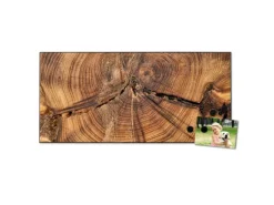 Banjado Magnettafel 78x37cm Magnetwand Schwarz Aus Metall Magnetpinnwand Pinnwand Inkl. 4 Magnete Motiv Jahresringe