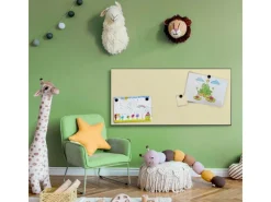 Banjado Magnettafel 78x37cm Magnetwand Schwarz Aus Metall Magnetpinnwand Pinnwand Inkl. 4 Magnete Motiv Beige