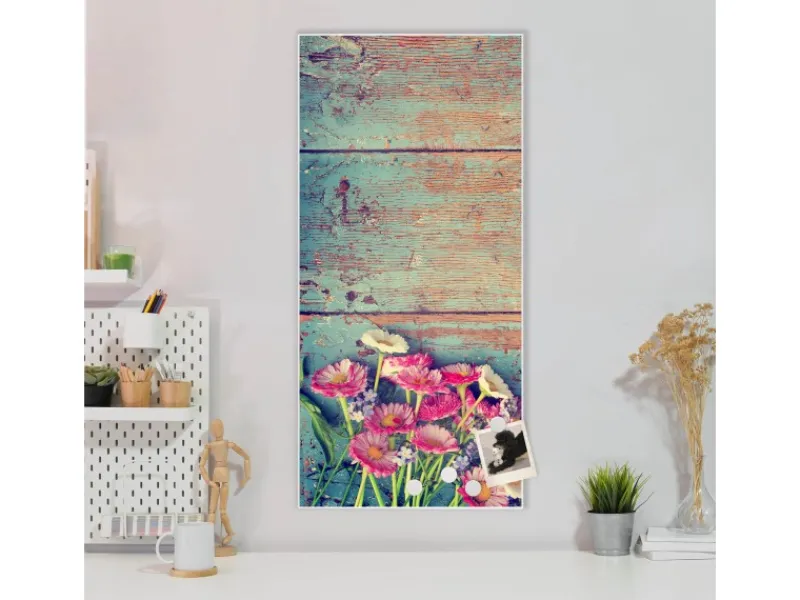 Outlet Banjado Magnettafel 37x78cm Magnetwand Weiß Aus Metall Magnetpinnwand Pinnwand Inkl. 4 Magnete Motiv Blumenpfücken