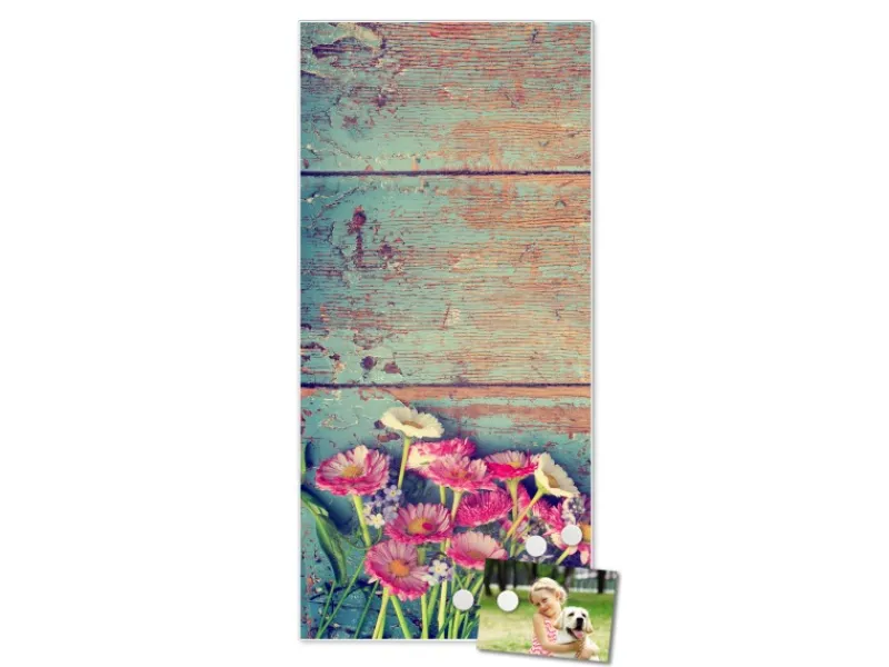 Outlet Banjado Magnettafel 37x78cm Magnetwand Weiß Aus Metall Magnetpinnwand Pinnwand Inkl. 4 Magnete Motiv Blumenpfücken