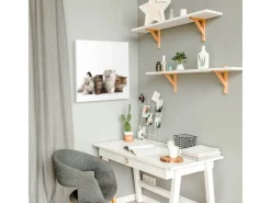 Banjado Magnettafel 50x50cm Magnetwand Weiß Aus Metall Magnetpinnwand Pinnwand Inkl. 4 Magnete Motiv Kaetzchen