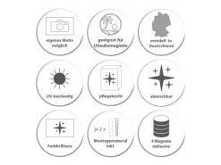 Banjado Magnettafel 50x50cm Magnetwand Weiß Aus Metall Magnetpinnwand Pinnwand Inkl. 4 Magnete Motiv Kaetzchen